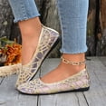 thumbnail image 6 of Domuza Women's Sequins Lace Ballet Flats, Soft Flexible Non-Slip Flat Shoes, Summer Breathable Mesh Slip-on Round Toe Casual Shoes for Walking, Office and Party Gold 6.5（EU-37）, 6 of 6