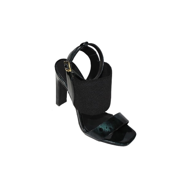 SANDALIAS VESTIR TACONES GIUSTO DAMA MUJER CHAROL RETRO NEGRO 7001 LEON 7001p