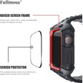 thumbnail image 4 of Lonbiaci Compatible with Apple Watch Band 45mm with Bumper Case, Rugged Band Strap with Screen Protector for iWatch Series 7, Grey, 4 of 7