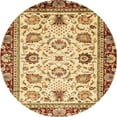 thumbnail image 1 of Ahgly Company Indoor Round Abstract Mustard Yellow Oriental Area Rugs, 6' Round, 1 of 6