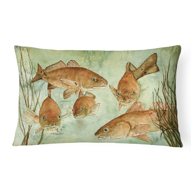 Carolines Treasures 8983PW1216 Red Fish Swim Fabric Decorative Pillow