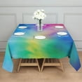 thumbnail image 3 of Rainbow Tie Dye Cloud Square Tablecloth,Waterproof Square Table Cover,Wipeable Spillproof Washable Table Cover for Home Kitchen Party Decor 42"X42"(107x107cm), 3 of 6
