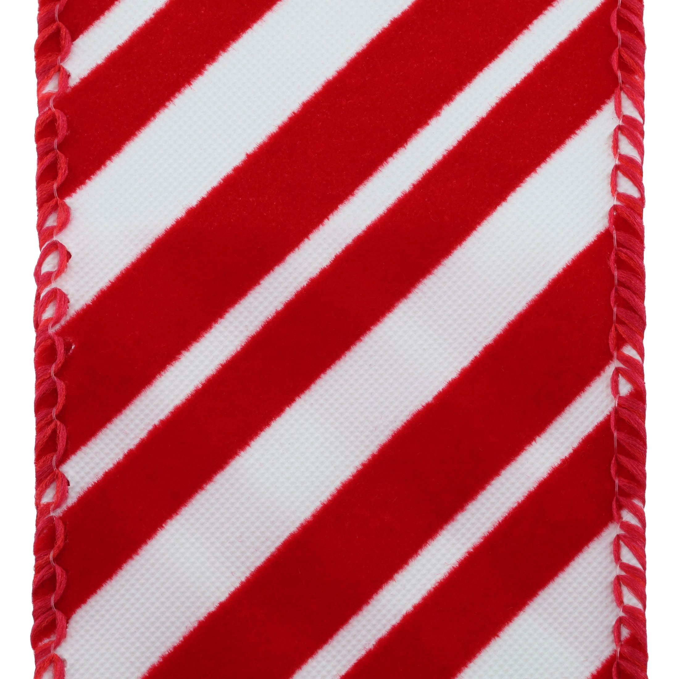 Red and White Diagonal Striped Christmas Ribbon, 2" x 30', by Holiday Time
