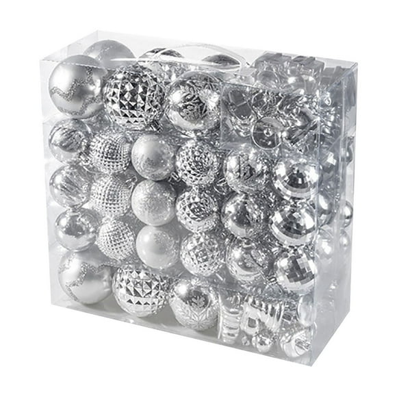 116-Piece Electroplated Christmas Ornament Set Shiny Tree Decorations Ball Pendants Holiday Decorating Kit with Hooks