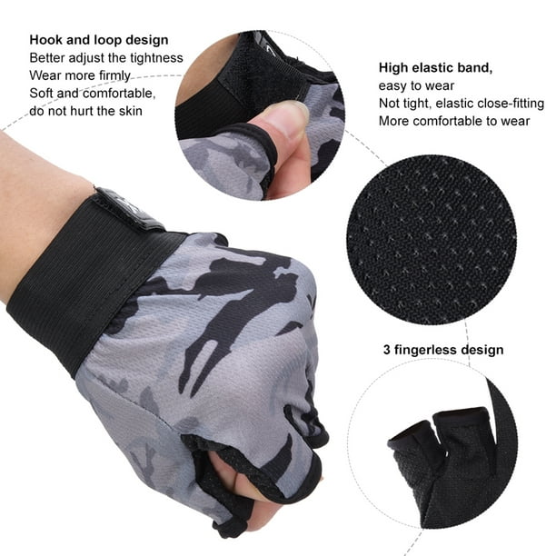 Fingerless Fishing Gloves,Polyester Fabric Breathable Sweat Non Fishing  Gloves Fishing Gloves Ultimate Reliability