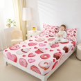 thumbnail image 4 of Feelyou Pink Love Heart Twin Sheet Sets, Dessert Cake Donut Bedding, 3pcs, 4 of 7