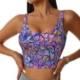 thumbnail image 2 of Uemuo Watercolor Butterflies Pattern Women's Sports Bra - High Impact Support, Breathable, and Comfortable Athletic Bra for Running, Yoga, and Workouts, 2 of 9