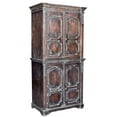 thumbnail image 2 of 90" Tall Vintage Solid Wood Armoire | French Antique Style Distressed Armoire | Closet With Hanging Rod | Hand Carved Wardrobe Cupboard, 2 of 5