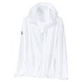thumbnail image 2 of Sun Protection Jacket for Women Hooded Mesh Breathable Full Zip Loose Fit Quick Dry Lightweight Windproof Coat for Cycling Beach Travel White 3XL, 2 of 3