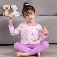 thumbnail image 1 of Conjunto de pijamas de Navidad para niños y niñas, ropa de dormir con cuello redondo y pantalones largos, con dibujos de gatos, para invierno, 1 of 4