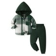 thumbnail image 2 of Clothes for Girls 10-12 for Winter Boys Clothes Fall Winter Outfits, Toddler Kids Button Plaid Hoodie Pockets Sweatpants T-shirt Clothing Set Size 3-7T, 2 of 9