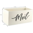 thumbnail image 2 of Saverstate Wood Mail Holder Storage Organizer Box, Wood Basket for Work Desktop Letters and mail, Bills, Notes and Postcard Wood Bin for Home Entryway Office Dorm Room solid Wood boxWhite, 2 of 3