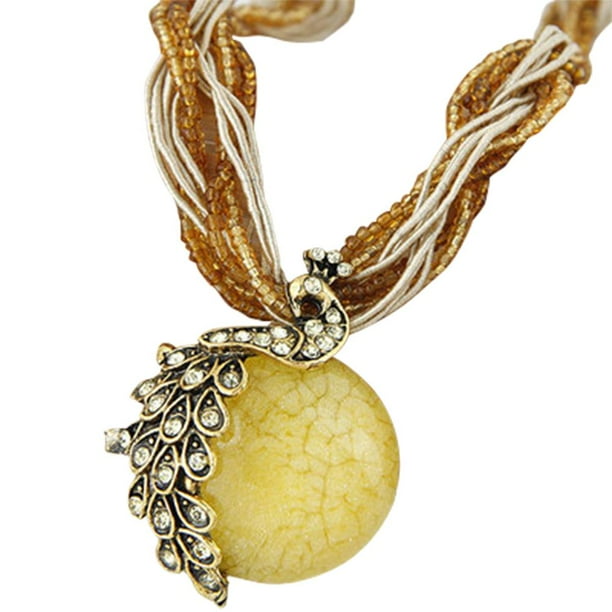 Collar Retro, Collares De Cadena, Collar De Cristal De Piedras Preciosas Bohemias, Regalo De Joyería Para Mujer seitruly AP006511-04