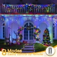 thumbnail image 4 of chalian - Icicle Lights for Outside 400LED 32FT, Multicolor Christmas Light with Remote 8Modes Timers Waterproof, Plug in Connectable Hanging Lights for Outdoor Indoor House Roof Holiday, 4 of 15