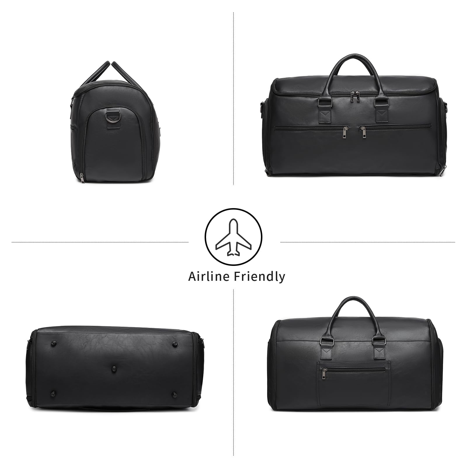 Carry On Garment Bag for Travel, Convertible Travel Garment Bag for Men Women, 2 in 1 Hanging Suitcase Suit Business Travel Bag