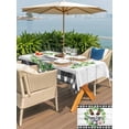 thumbnail image 4 of Easter Outdoor Tablecloth - 52x70 Inch Rectangle Dining Table Cover, Spring Watercolor Bunny Flower Leaf Grey Wood Grain Waterproof Outdoor Table Cloth with Umbrella Hole & Zipper for Picnic/Patio, 4 of 7