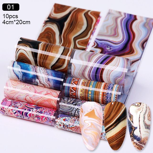Aurora Cromo Papel De Uñas Efecto Espejo Pigmento Irridescentes Corazón De Mármol Pegatina Decoración De Manicura Envolturas Gao Jiahui unisex