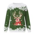 thumbnail image 4 of Fiaer Crewneck Sweatshirts Womens Christmas Deer Graphic Funny Xmas Plus Size Baggy Trendy Long Sleeve Pullover Tops Green S, 4 of 4