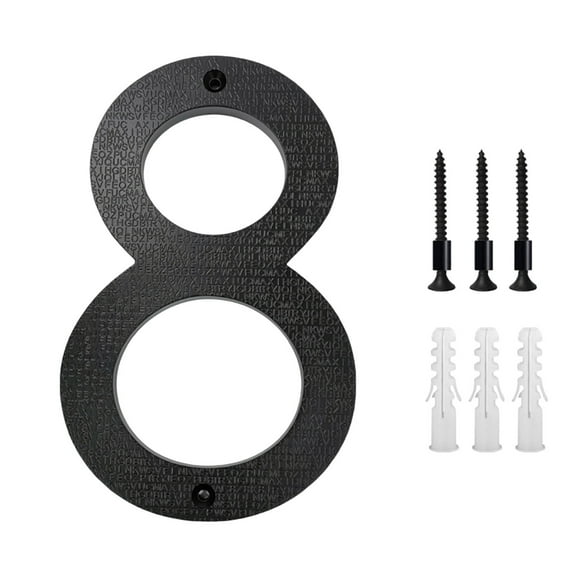 Summercome 5 Inch Modern Metal House Numbers, Metal Letter, Black Door Number, Metal Mailbox Numbers and Letters, Metal House Address Letters and Numbers for Outside Signs, Number 8