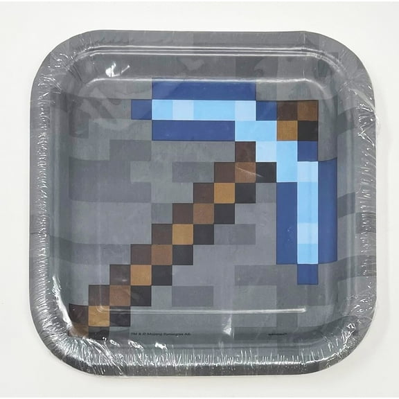 Minecraft Arrow 6-7/8" Square Disposable Party Plate - Pack of 8