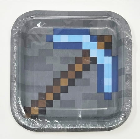 Minecraft Arrow 6-7/8" Square Disposable Party Plate - Pack of 8
