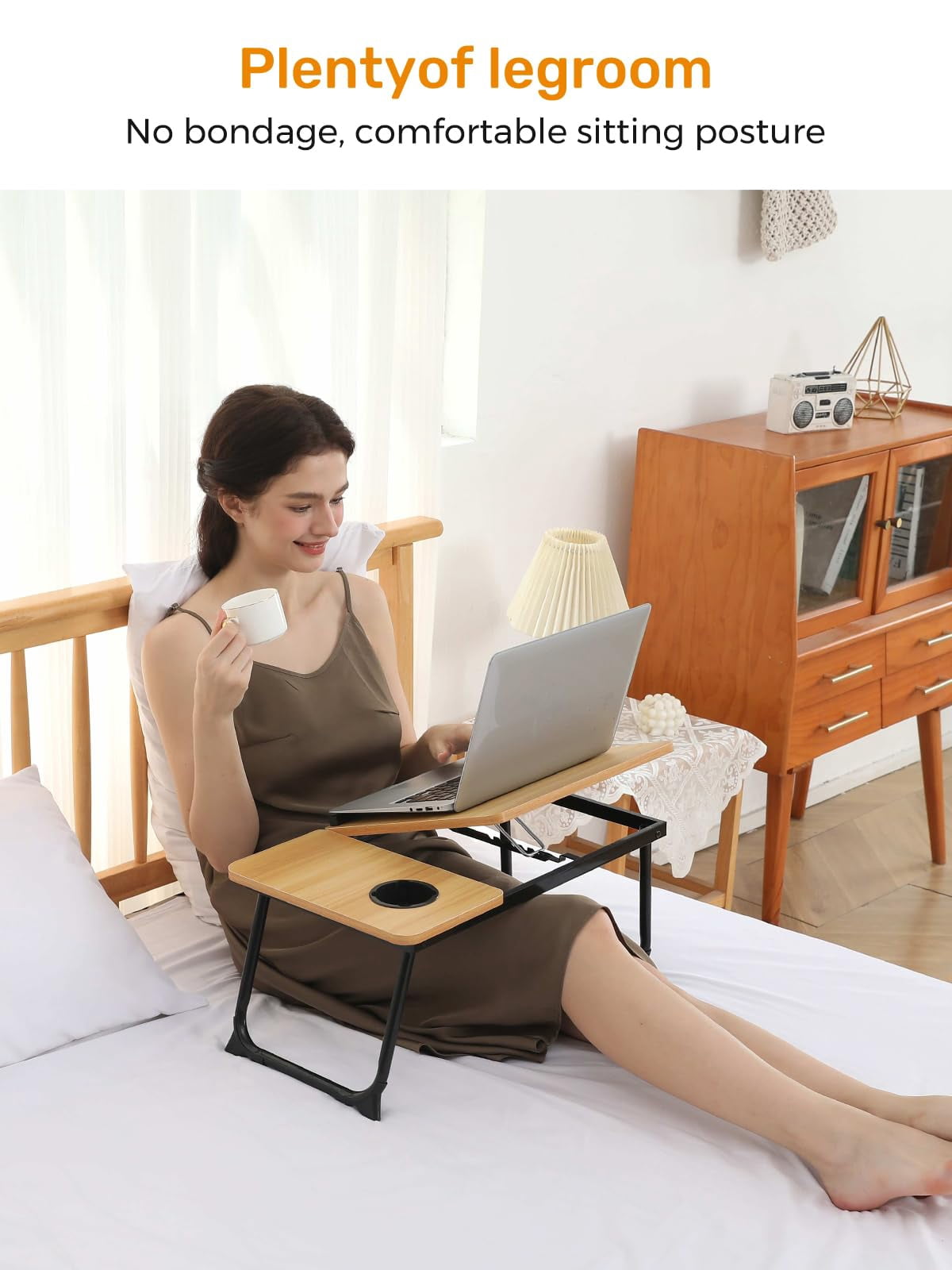 Lap Desk For Couch/sofa/floor  5-angle Adjustable Bed With Foldable &cup Holder Light Weight Tray Table Writing/eating/reading Portable Laptop Stand Adults