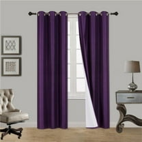 PURPLE 1-Piece Noa Solid Blackout Grommet-Top Window Curtain Panel 37" W x 63" L