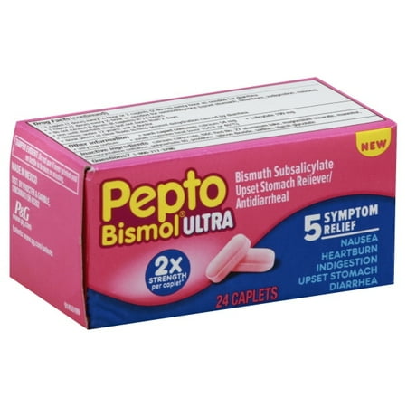 Pepto-Bismol Caplets Ultra for Nausea, Heartburn, Indigestion, Upset ...