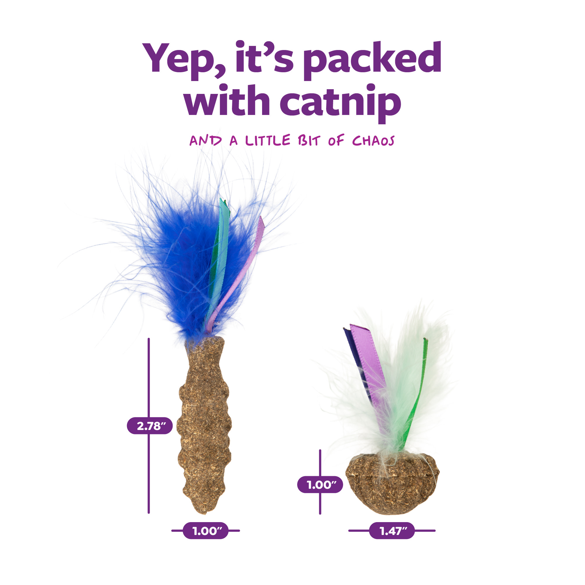 SmartyKat Frisky Fun Compressed Catnip and Silvervine Cat Toys, Set of 2
