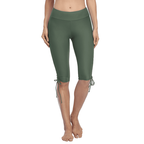Hilor Women's Rash Guard Board Shorts UPF50+ Sports Capris Swim Bottom Skinny Surfing Tights Leggings