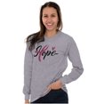 thumbnail image 5 of Hope Breast Cancer Awareness Ribbon Women's Long Sleeve T Shirt Brisco Brands M, 5 of 6