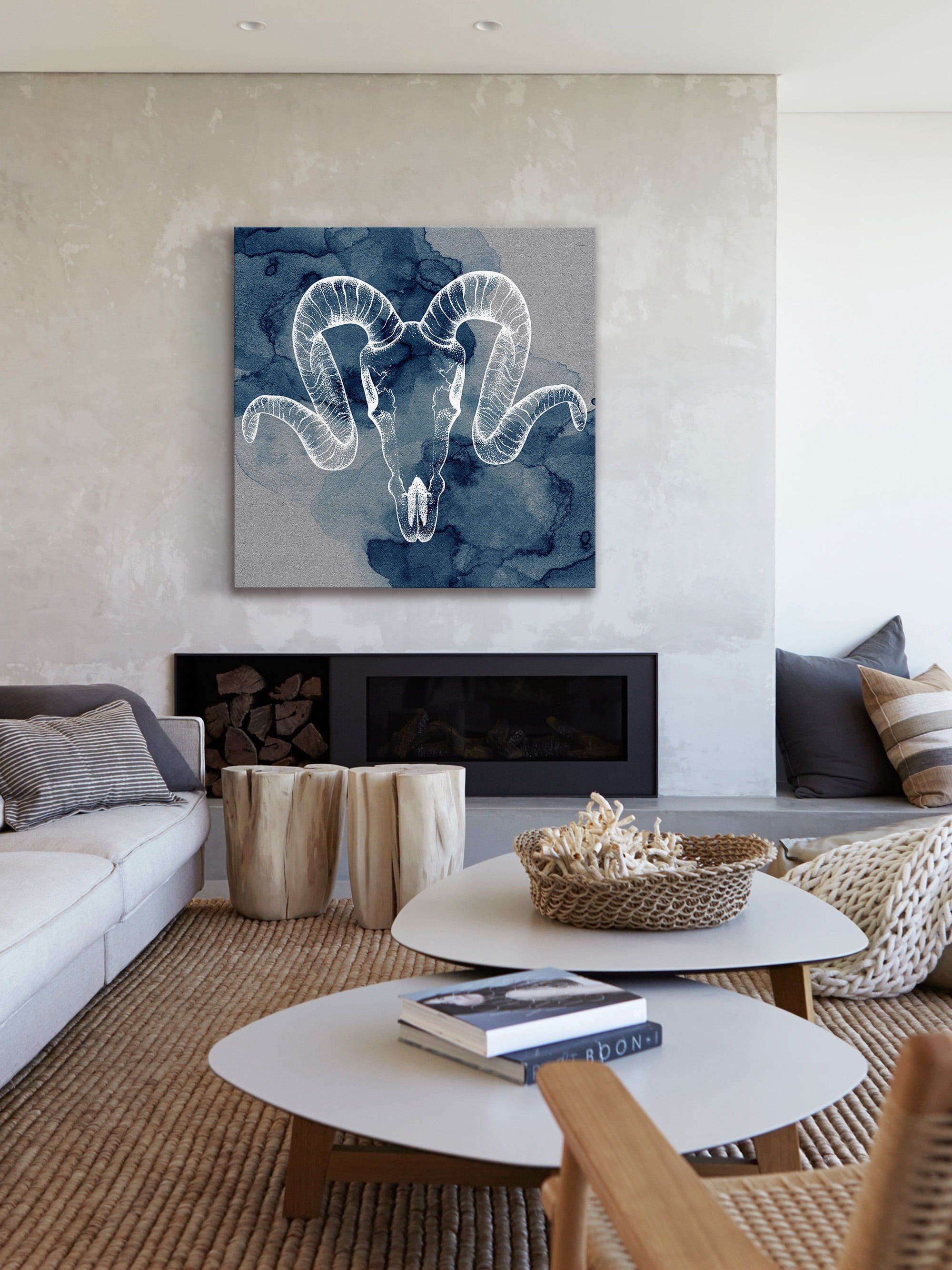"Ram Outline" Painting Print on Wrapped Canvas