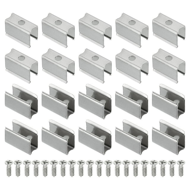 Unique Bargains LED Strip Clips, 60pcs Stainless Steel Mounting Brackets Fixing Clip for 6mm to 7.5mm LED Strip Lighting Cable