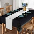 thumbnail image 3 of 1 Pack Plastic Table Cloth Cover + 1 Pack Satin Table Runner for Parties  Disposable Tablecloth for Rectangle Tables  Birthday Wedding Graduation Mather Valentine‘s Day Christmas Party Su, 3 of 8