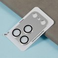thumbnail image 3 of For iPhone 17 Pro Max Camera Lens Protector Brushed Integrated Metal Tempered Glass Lens Film - Silv, 3 of 5