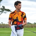 thumbnail image 2 of Kdxio Marigold Flowers In Different Colors Print Men's Short Sleeve Polo Shirt,Midweight Men's Shirt-XX-Large, 2 of 5