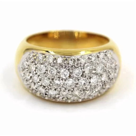 Men's Wedding Cluster Band Ring 2Ct Round Cut Simulated Diamond 925 Silver Ring 14K Yellow Gold Plated