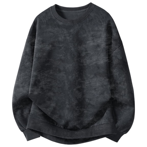 XIYON Sweatshirts for Men Tie Dye Crewneck Sweatshirt Fall Winter Fashion Casual Pullover Top Daily Wear