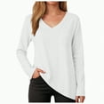 thumbnail image 3 of Towmus Womens Long Sleeve Shirts V Neck Casual Tops Loose Dressy Basic Fall Fashion Trendy Outfits Winter Clothes, 3 of 6