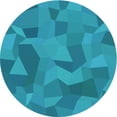 thumbnail image 1 of Ahgly Company Tapis d'Intérieur Ronds Transitionnels Lavables à la Machine, Turquoise Vif Bleu, 7 Pieds Rond, 1 of 7