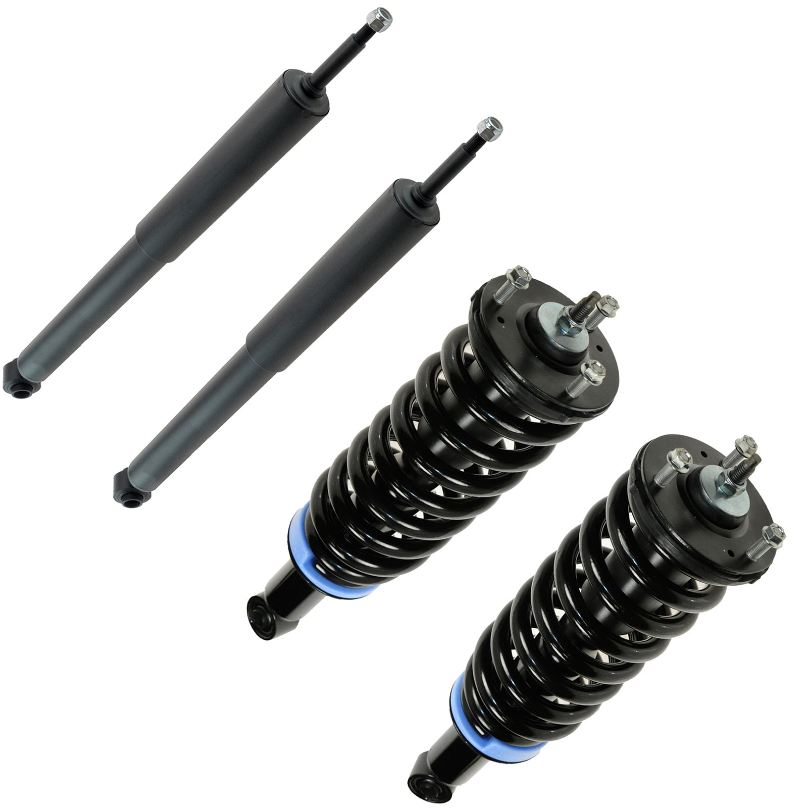 TRQ Front and Rear Complete Strut Assembly & Shock Absorber Kit Complete Strut & Coil Spring Assembly Fits Select 2003-2007 Toyota Sequoia