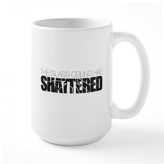 CafePress - Glass Ceiling Shattered Large Mug - 15 oz Ceramic Large White Novelty Mug