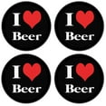 thumbnail image 2 of Silicone Non-Slip Drink Coasters with Removable Printed Absorbent Felt Pad - Set of 4 - I Heart Beer, 2 of 3