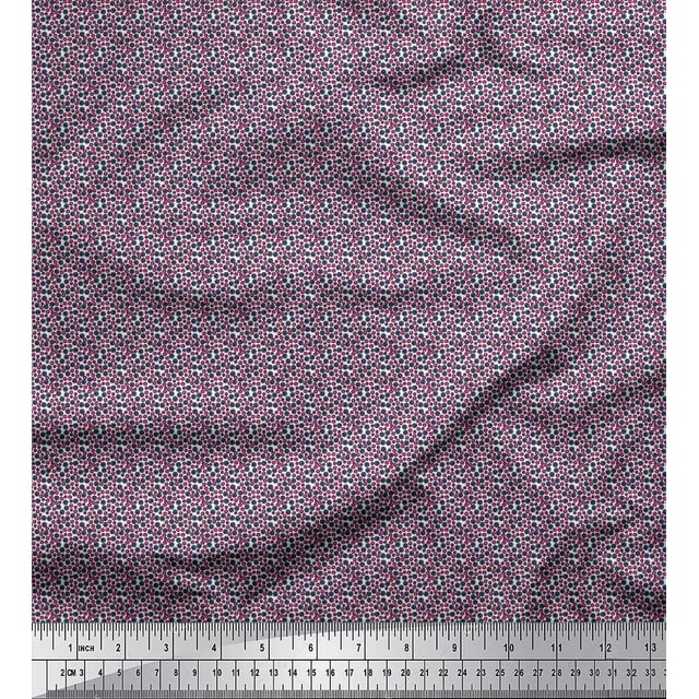 Soimoi Silk Fabric Dots Shirting Printed Fabric 1 Yard 42 Inch Wide