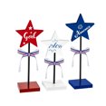 thumbnail image 2 of HengDidi 4th of July Wooden Star Decor Set - 3Pcs Patriotic Tabletop Accents for Home, Office, Party, Indoor Outdoor Holiday Decorations, 2 of 6