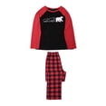thumbnail image 3 of Seyurigaoka Matching Family Christmas Pajamas Set, Classic Reindeer Plaid Print Long Sleeve Top + Elastic Waist Pants Set, 3 of 7
