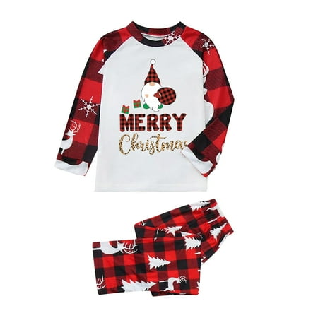 

Kid Sleepwear For Christmas Family Matching Pajamas Cute Big Headed Deer Print Pjs Plaid Long Sleeve Tops And Pants Soft Casusal Holiday Sleepwear