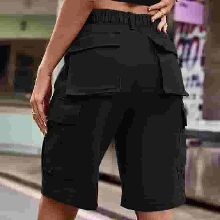 【希少/関税負担一切無/送料無料/海外限定/セール】Bermuda Women's High Waisted Utility Cargo Shorts - Casual Summer