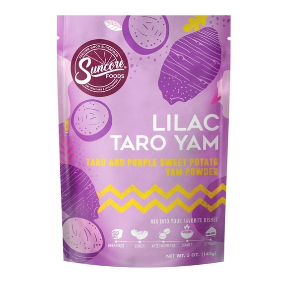 Suncore Foods Gluten-Free Lilac Taro Yam Powder, 5oz, Purple Food Coloring Powder