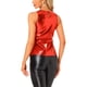 thumbnail image 3 of Camiseta holográfica brillante INSPIRE CHIC para mujeres, top metálico de fiesta disco para mujeres, talla XS, rojo brillante, 3 of 6
